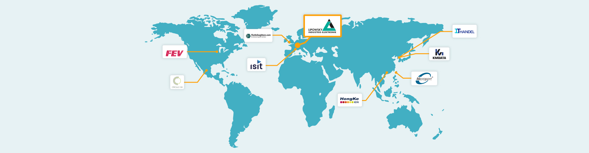 World Map with Lipowsky Distributors